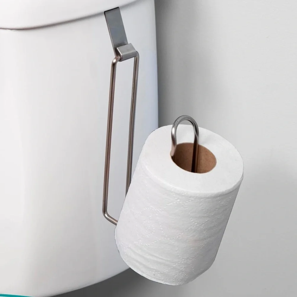 InterDesign Over the Tank Metal Toilet Paper Holder Bathroom Organizer